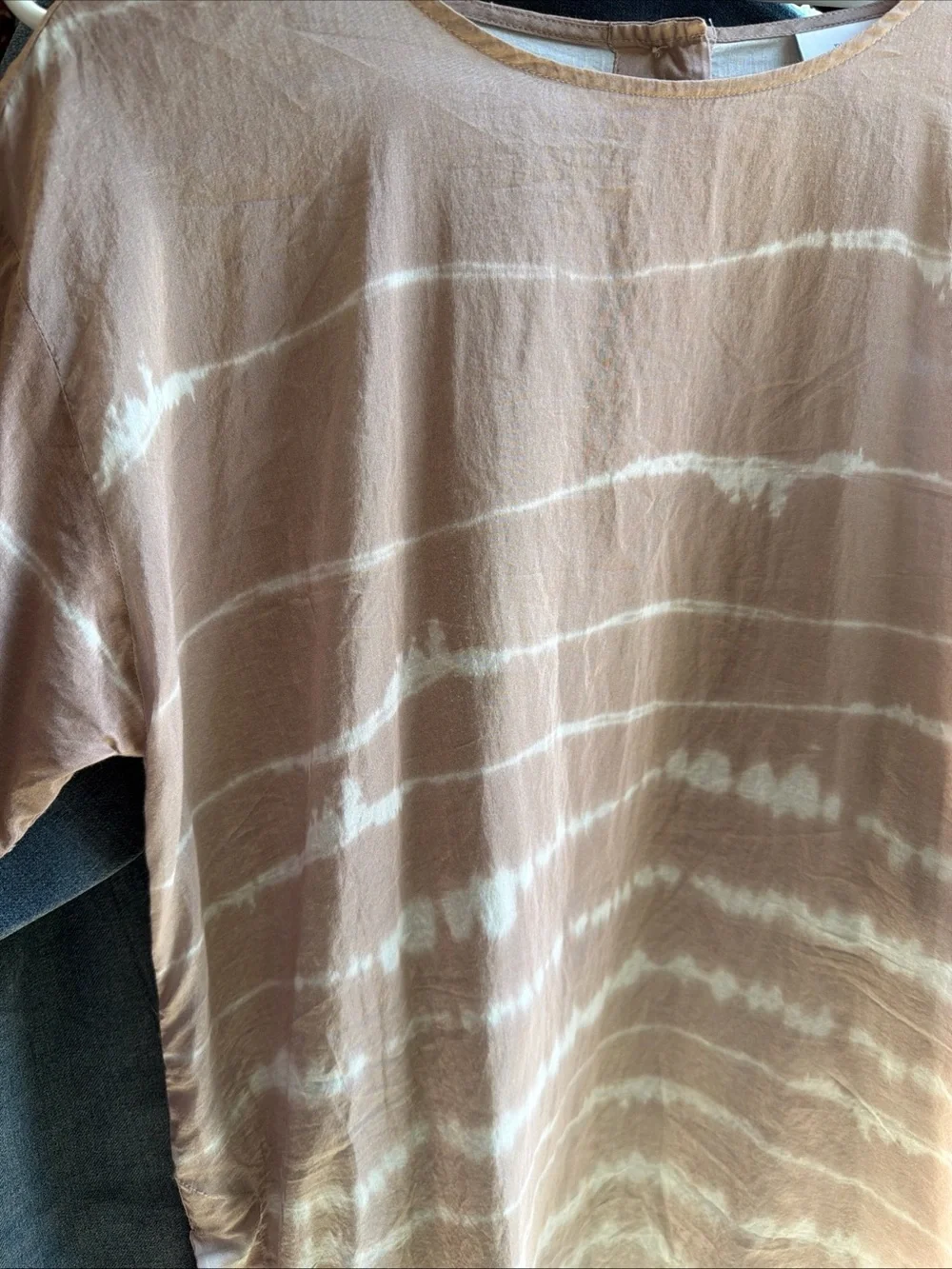 Pure Jill Silk Cotton Blend Ombre Stripe Lightweight Oversized XS Sheer Tunic